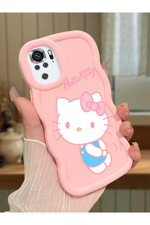 Redmi Note 10S Compatible Case Camera Protector Pink Silicone Couple Phone Case Kitty Pattern