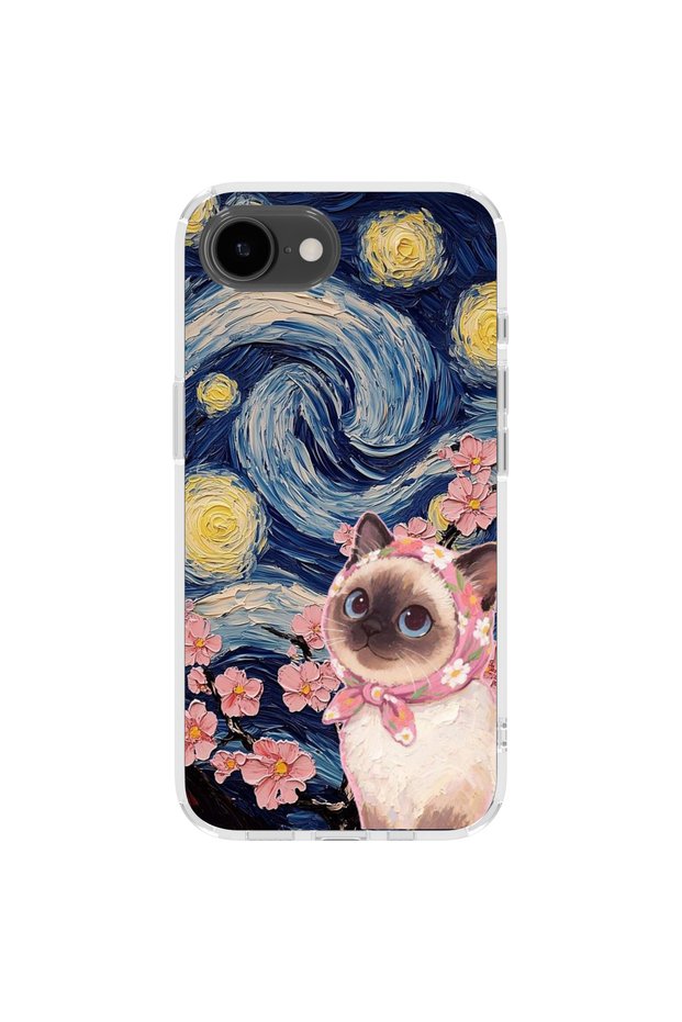 iPhone 17E Compatible Printed Transparent Phone Case | Collection: Kawaii Cat