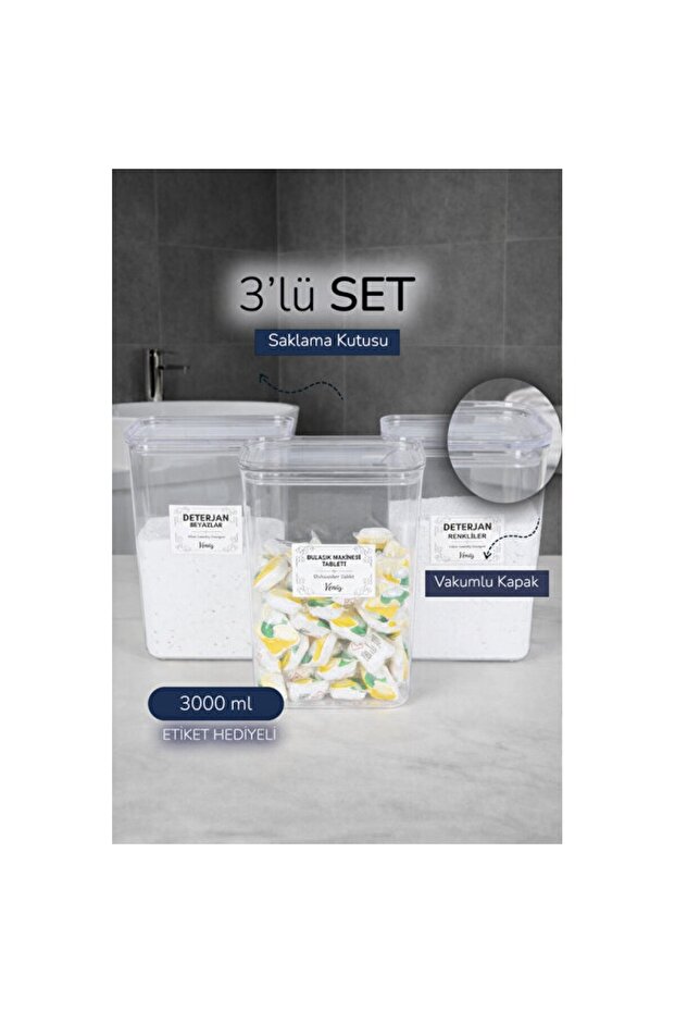 3-Piece Colorful Dishwasher Detergent Set
