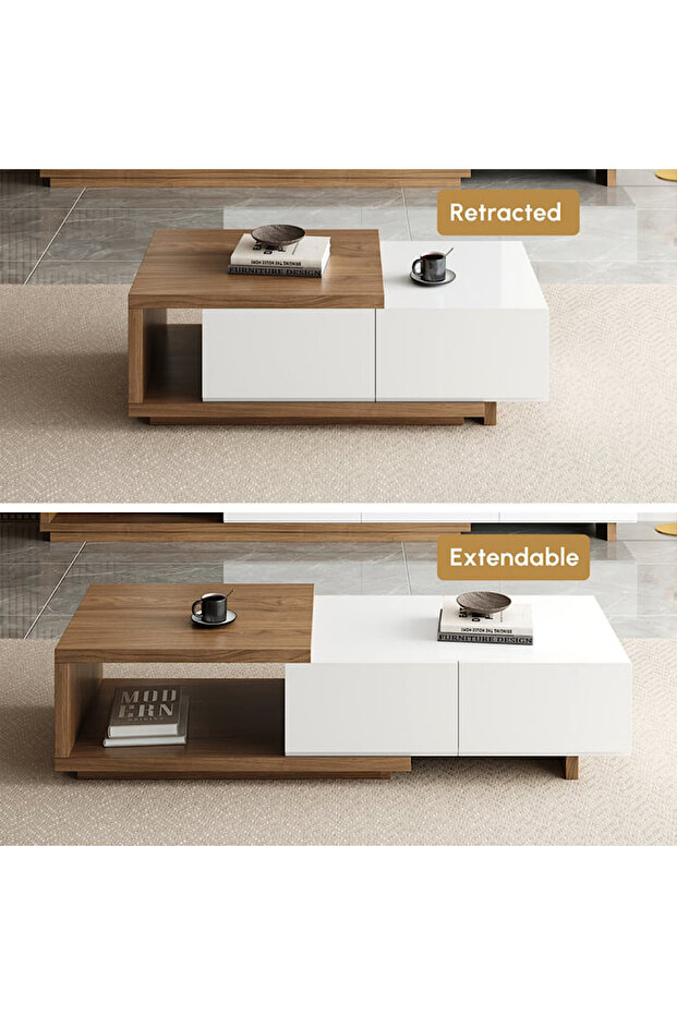 طاولة قهوة مودرن بتصميم ذكي وقابل للتمديد - 3