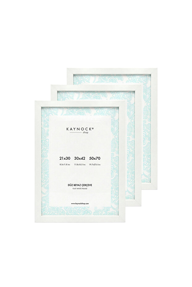 Plain White Frame 50 X 70 - Set of 3