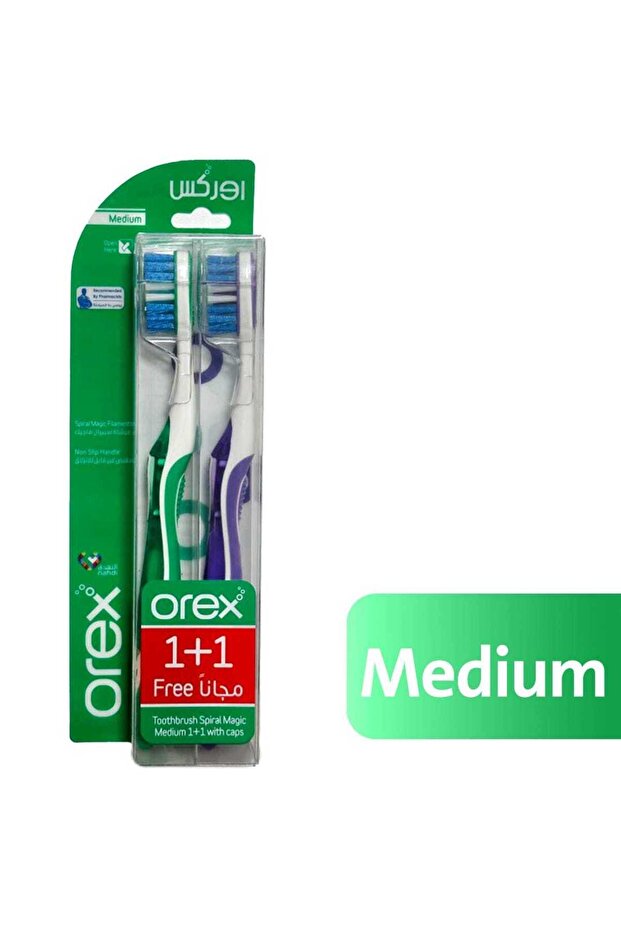 Toothbrush Spiral Magic Medium 1+1 Purple+Green