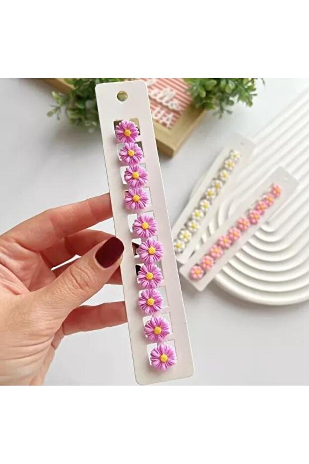 10-Piece Flowered Hair Cube Set