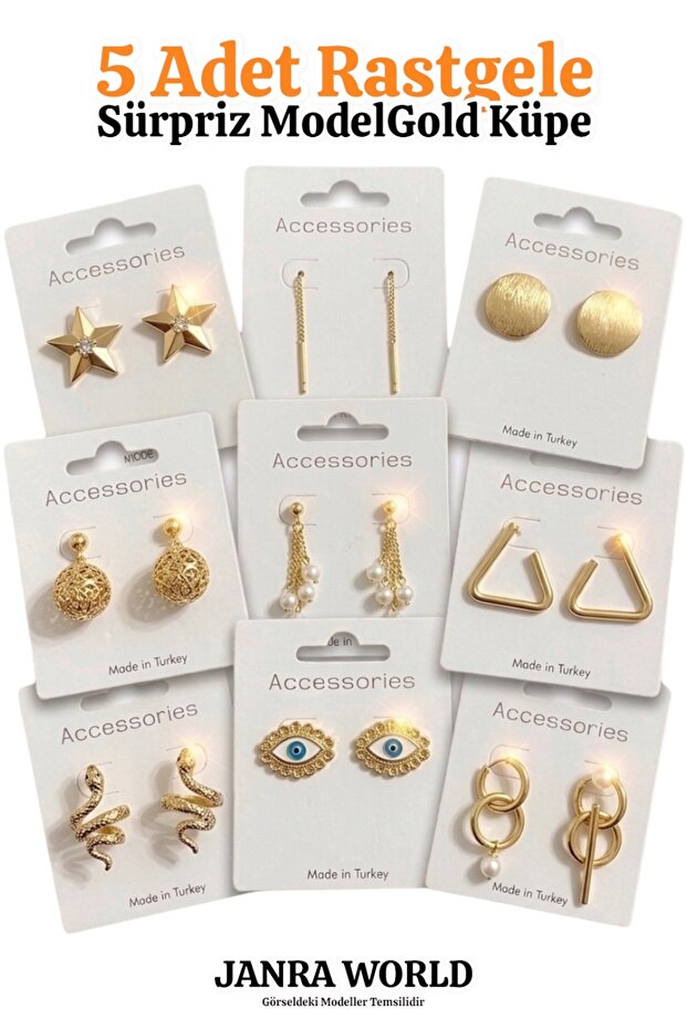 5 Pieces Random Surprise Model Earring Set - Special Gift for Lover and Friend
