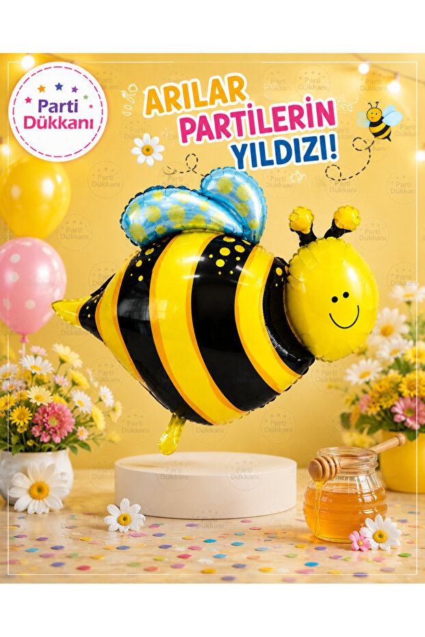 Flying Bee Foil Balloon 32 Inch Helium Compatible Large Size Cute Bee Birthday Party Balloon