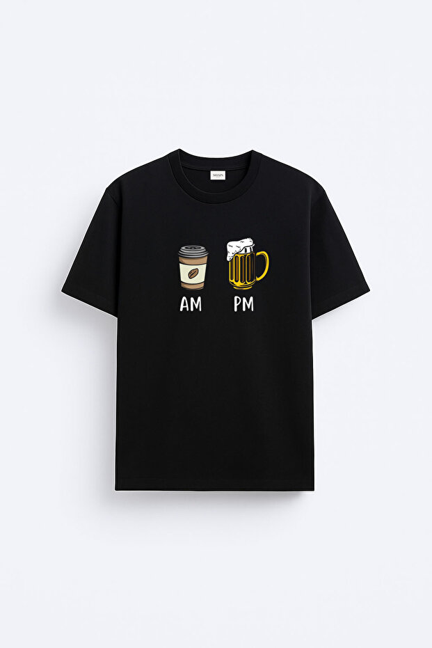 Coffee Beer Printed Cotton Black T-Shirt T-Shirt