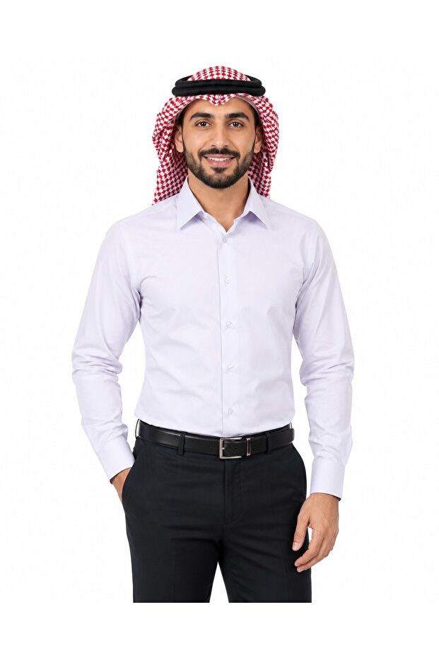 قميص رجالي رسمي بأكمام طويلة ساده اللوان مختلفه