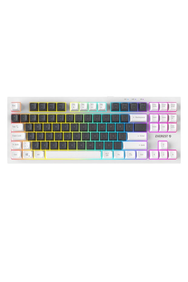Everest Kb-98 Silent Tkl Gray Blue-White Rainbow Q Membrane Keyboard