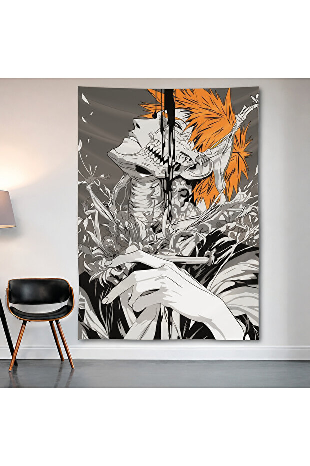 Bleach Ichigo Kurosaki Wall Covering Wall Tapestry First Quality Satin Fabric Poster
