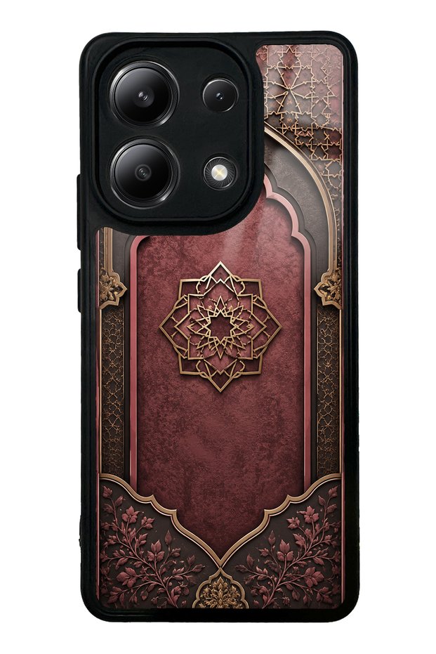 Xiaomi Redmi Note 13 4g Burgundy Glossy Phone Case with Ottoman Emblem Design