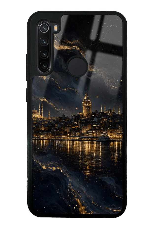 Xiaomi Redmi Note 8 Golden Galata Night Design Glossy Phone Case