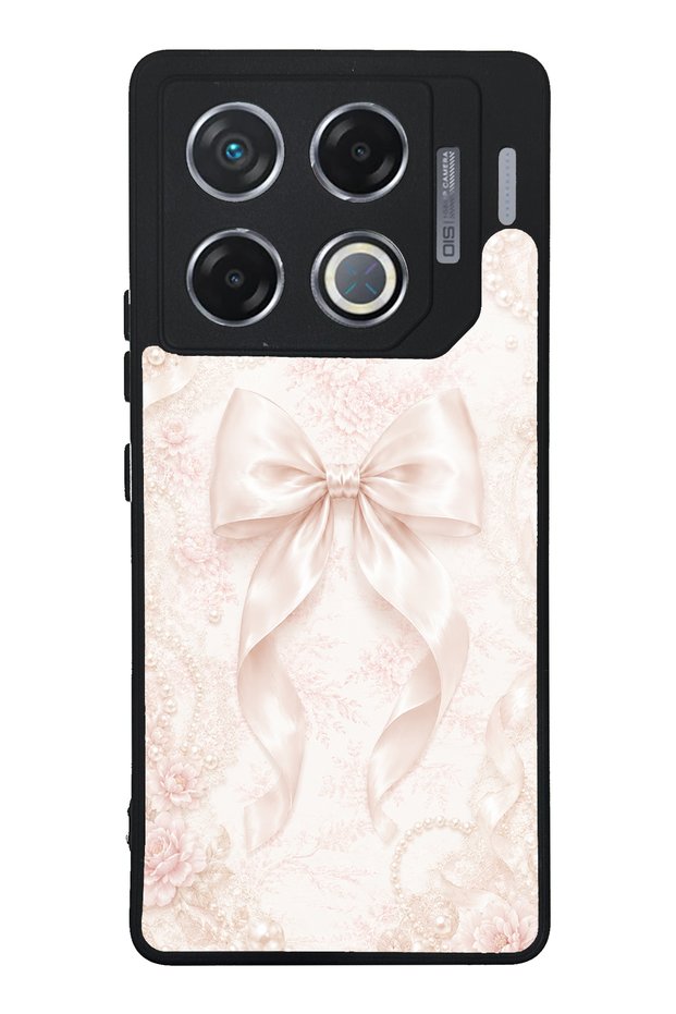 Infinix Gt 20 Pro Glossy Phone Case with Blush Pearl Bow Design