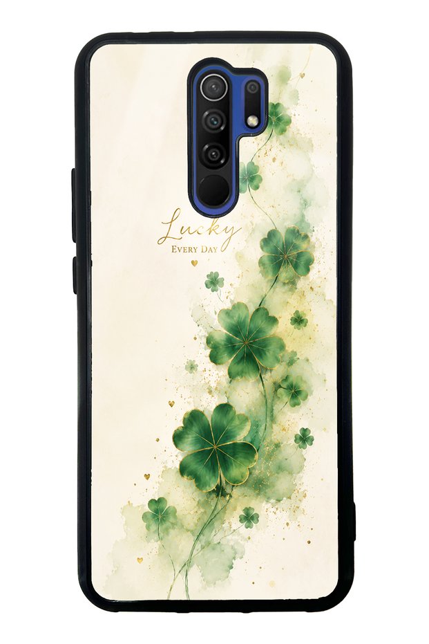 Xiaomi Redmi 9 Glossy Phone Case with Lucky Clover Whisper Design