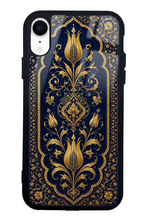 iPhone Xr Sapphire Ottoman Gold Design Glossy Phone Case