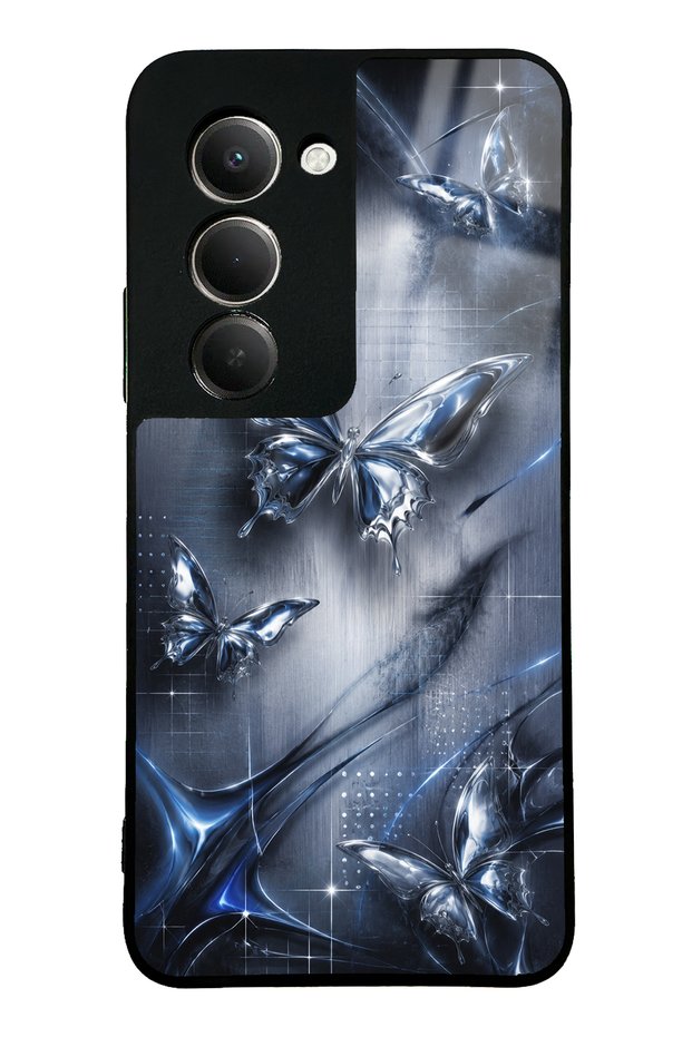 Xiaomi Redmi 15 Midnight Chrome Butterfly Design Glossy Phone Case