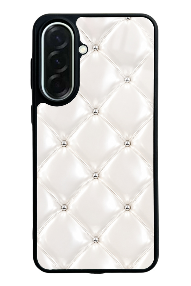 Samsung A37 Ivory Diamond Cushion Design Glossy Phone Case