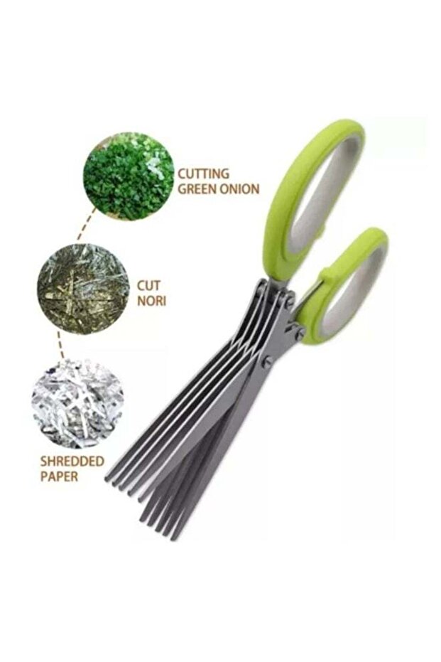 5-Layer Multifunctional Stainless Steel Kitchen Scissors, Herb & Vegetable Cutter