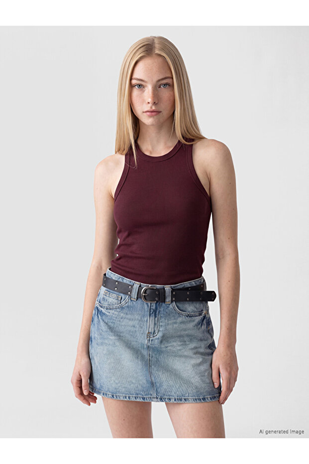 Sparkling Choices from Shining Store Zero Roba Collar Women's Ribbed Undershirt