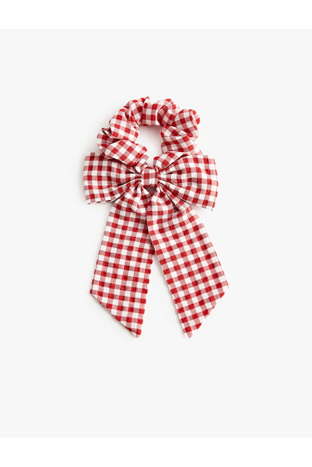 Bow Detailed Gingham Elastic Buckle