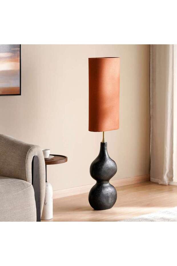 Berthel E27 Polyresin Floor Lamp 32x18x138cm - Black