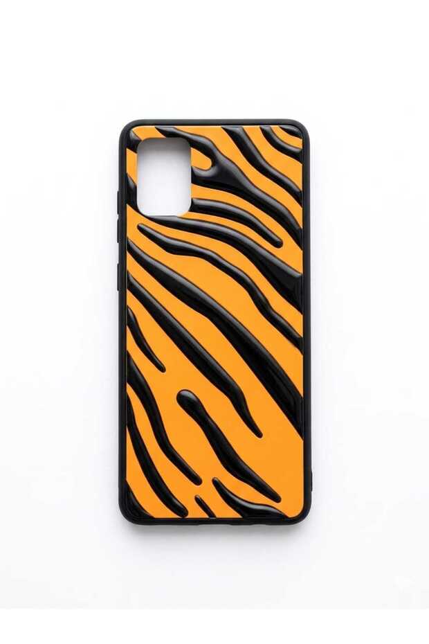 Samsung Galaxy a 51 Orange Black Silicone Case Model