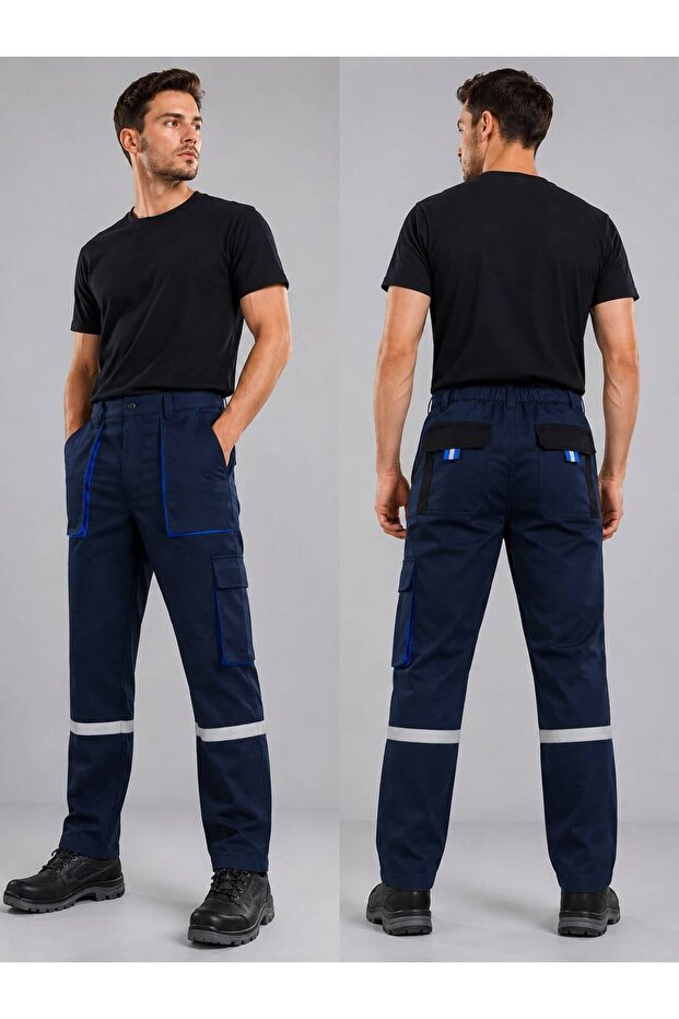 Gray Multi-Pocket Work Pants