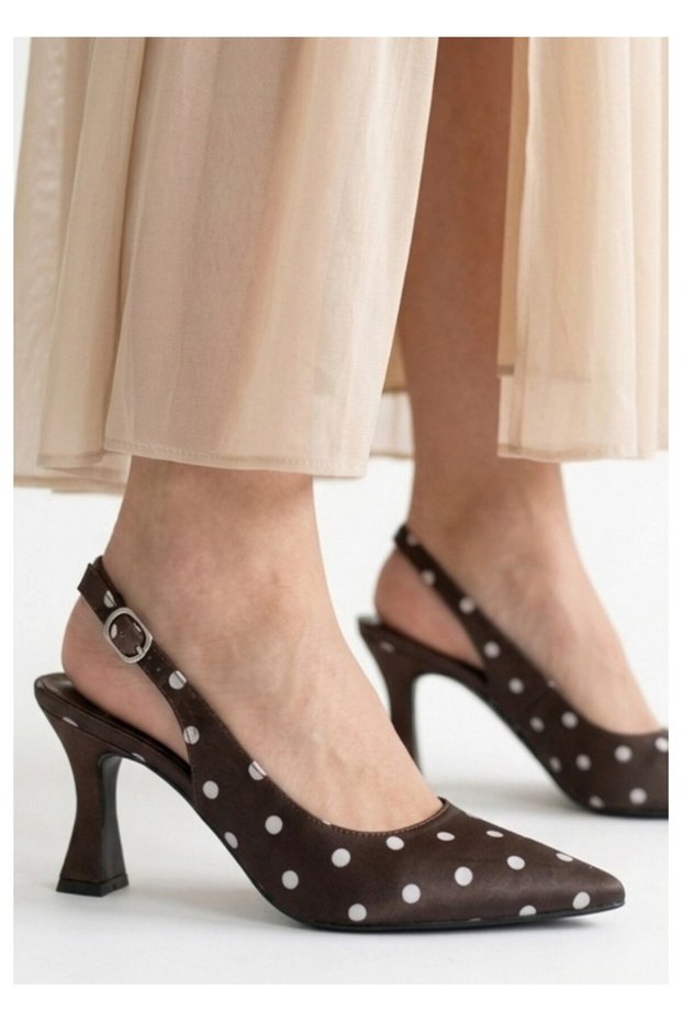 Bellamor Polka Dot Slingback Women's Heeled Shoes - Stylish Blunt Toe Summer Thin Heel
