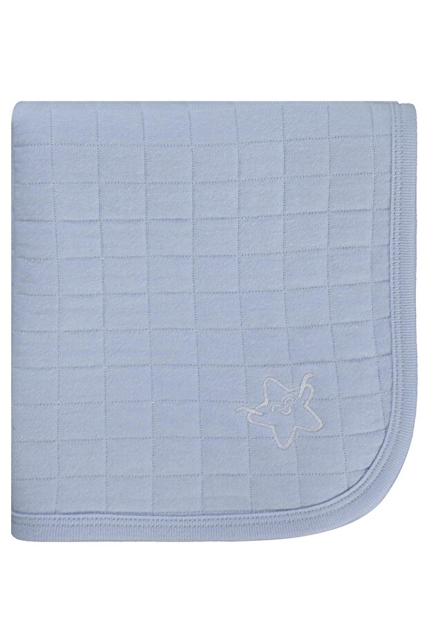Star Embroidered 80*90 Blanket - Blue