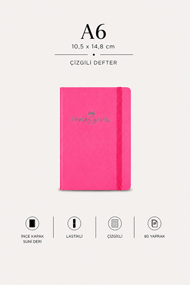 Artificial Leather A6 Small Size Notepad Agenda 80 Sheets Lined