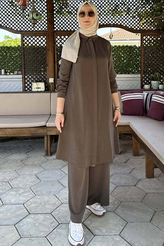 Pearl Trousers Suit Khaki