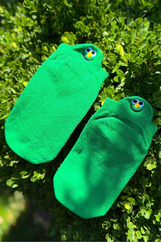 Unisex Smiling Face Emoji Embroidered Sports Booties Socks