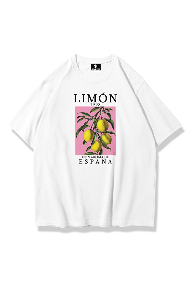 Unisex Oversized T-Shirt "The Lemon" Loose Fit Oversized White T-Shirt