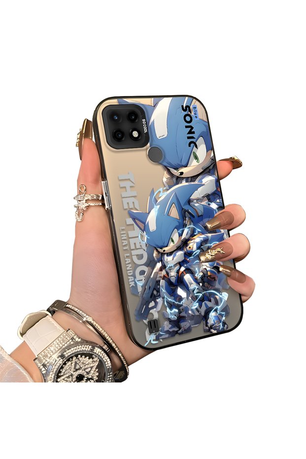 Realme C21 Compatible Hard Acrylic Back Silicone Edge Lens Protection Case