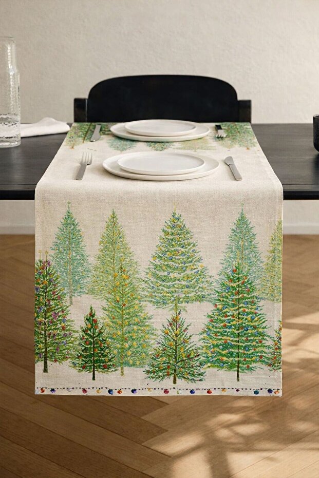 Pine Trees Cotton Runner