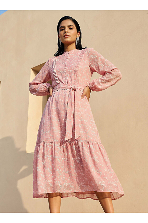 BELTED LACE DRESS