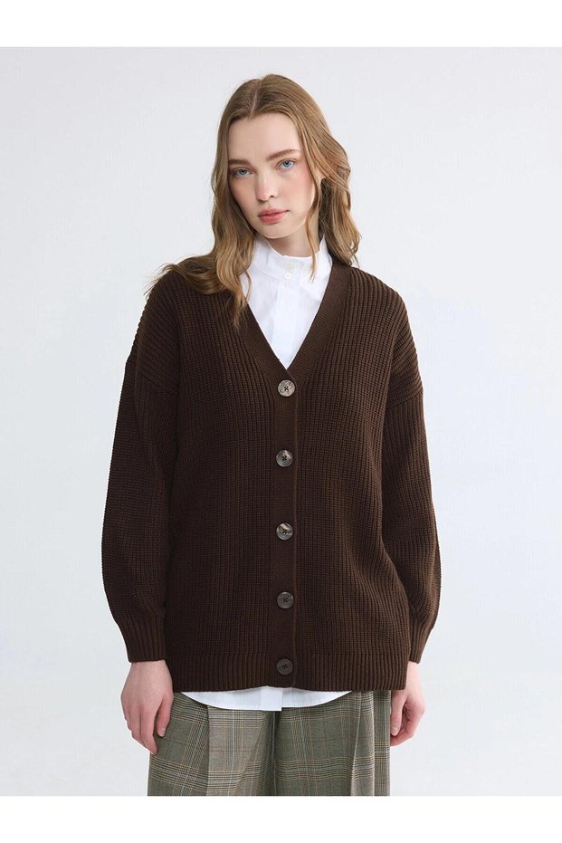 V-Neck Women's Knitwear Cardigan (W6)