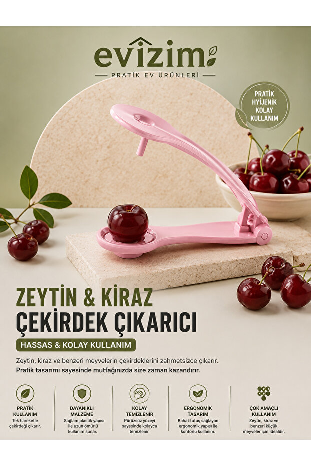 Cherry and Olive Pitter Ergonomic Kitchen Gadget
