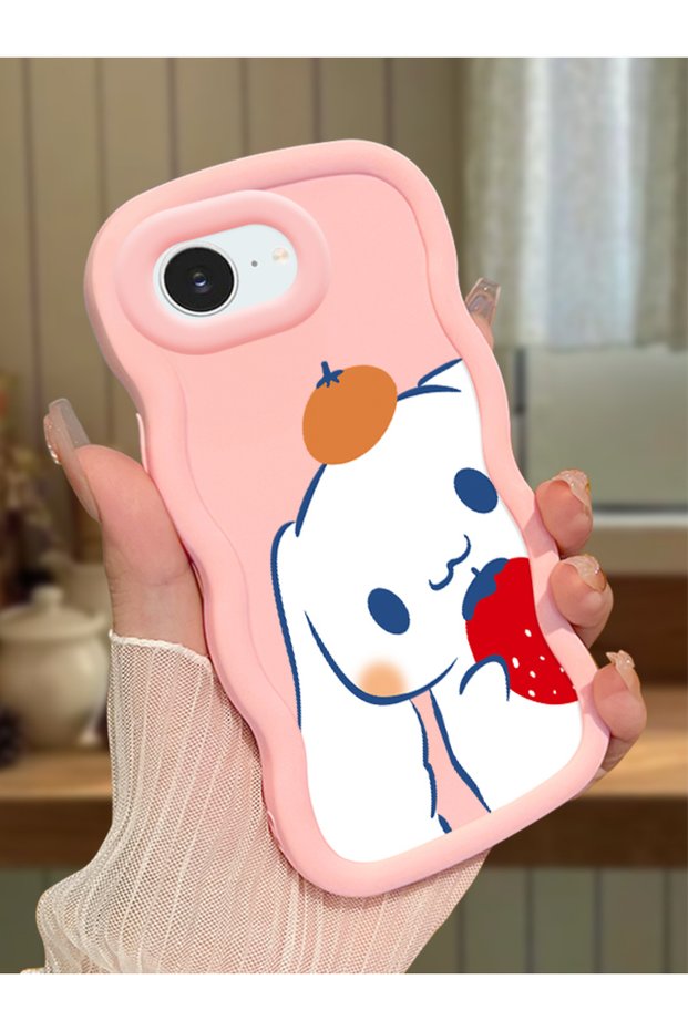 iPhone 17E Compatible Case Camera Protector Pink Silicone Couple Phone Case Stripe Pattern