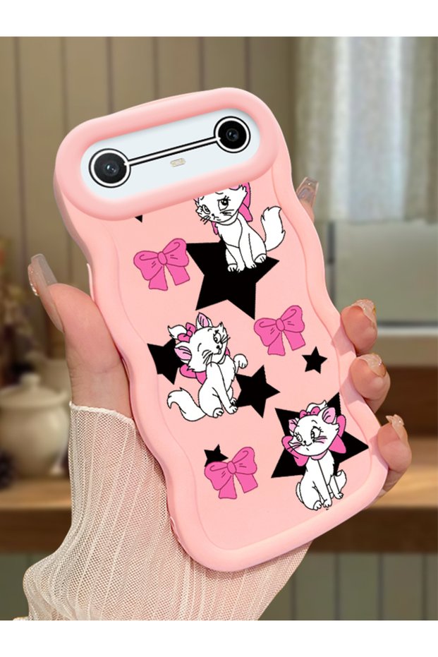 Tecno Spark Slim Compatible Case Camera Protector Pink Silicone Couple Phone Case Character Pattern