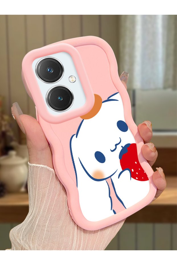 Vivo Y27 Compatible Case Camera Protector Pink Silicone Couple Phone Case Stripe Pattern