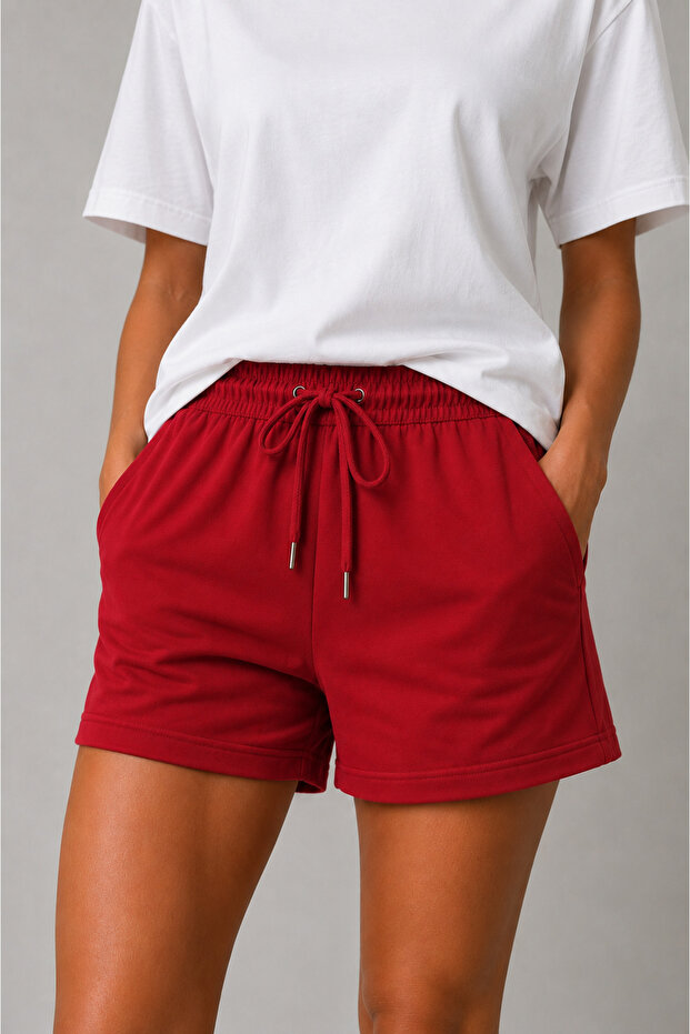 Women's Lace-Up Double Pocket Comfortable Cut Shorts