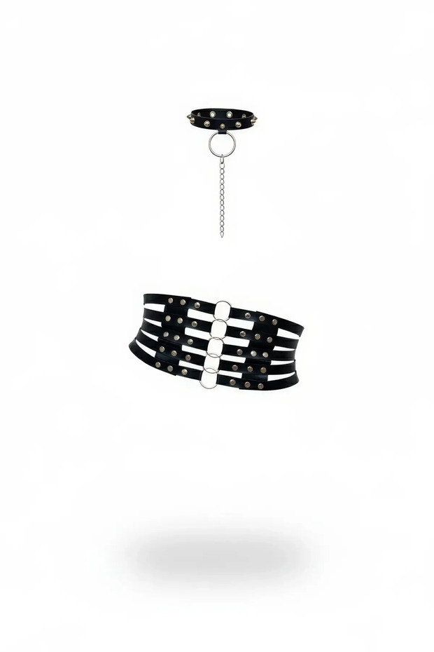 Black Women's Belt Thick Studded Corset Waist Belt