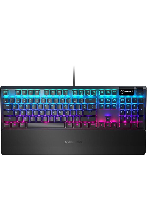لوحة مفاتيح ألعاب ميكانيكية Apex 5 Pro TKL، مفاتيح قابلة للتعديل، شاشة OLED ذكية، تصميم أمريكي (نظام QWERTY)، أسود، USB-C