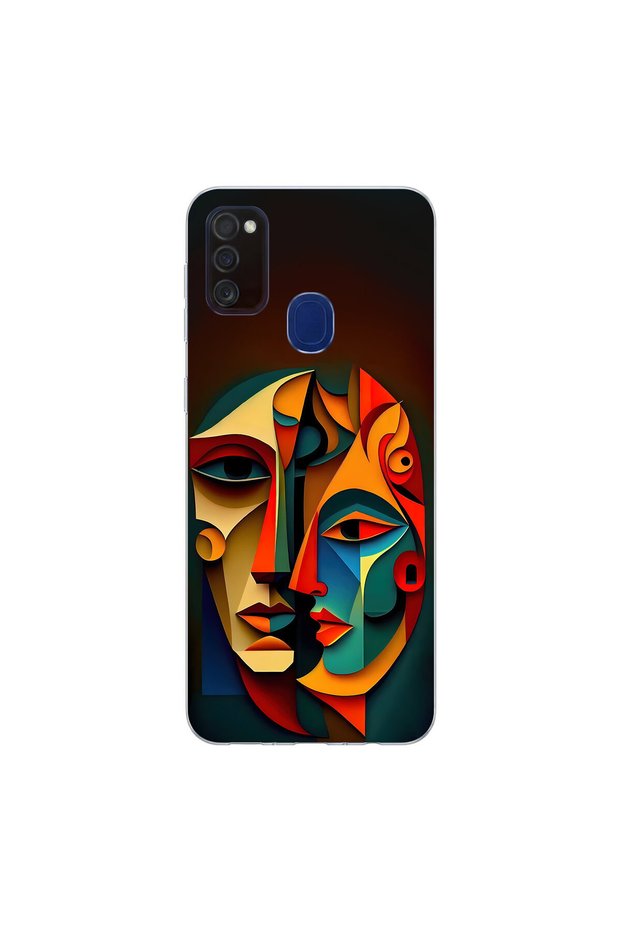 Samsung Galaxy M21 Compatible Table 6 B Design Transparent Case