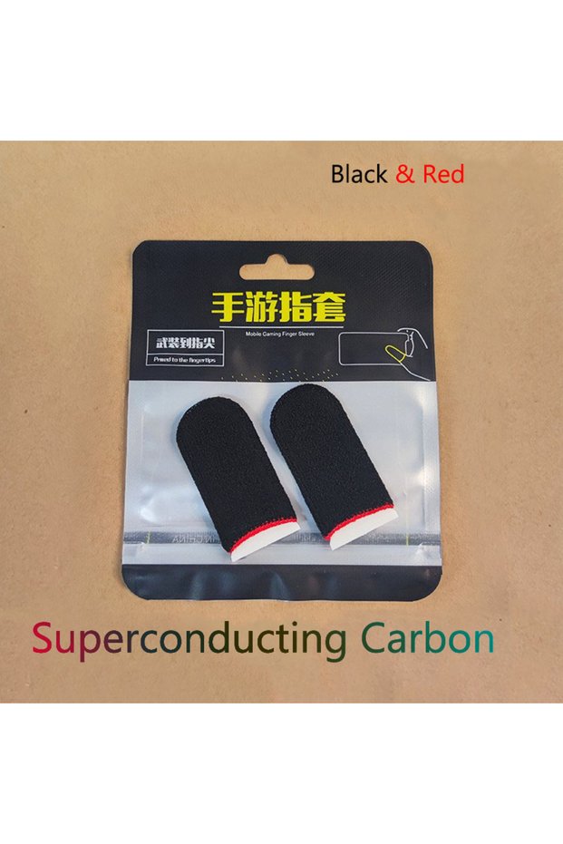 Carbon fiber red Breathable Gaming Finger Sleeves Anti-Sweat Touch Screen Finger Cots For Mobile Gam