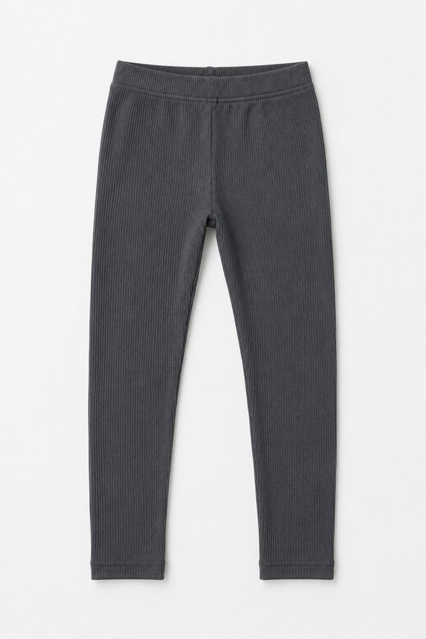 Gray Ribbed Winter Girls' Tights