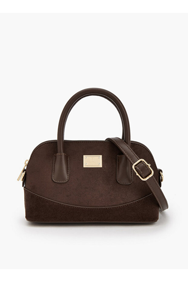 Solid Crossbody Bag with Zip Closure
