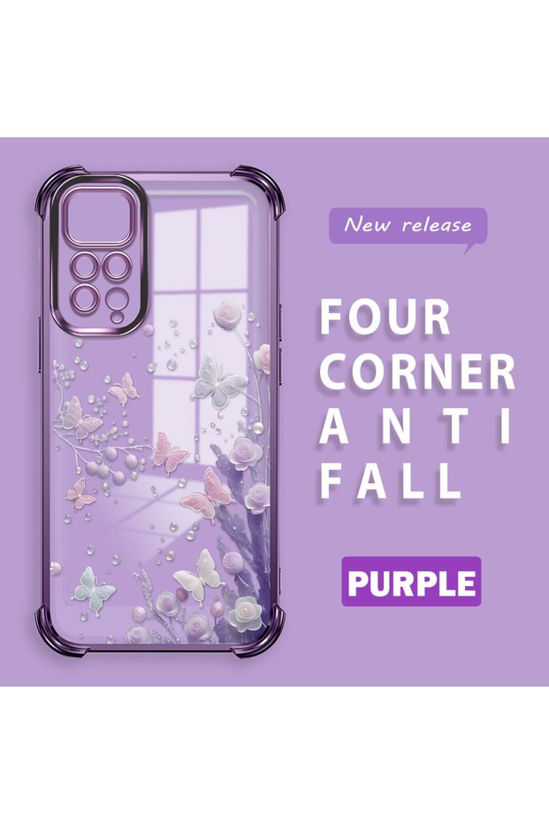 Xiaomi Redmi Note 11 Compatible Transparent Back Four-Corner Reinforced Impact Protection Silicone Case