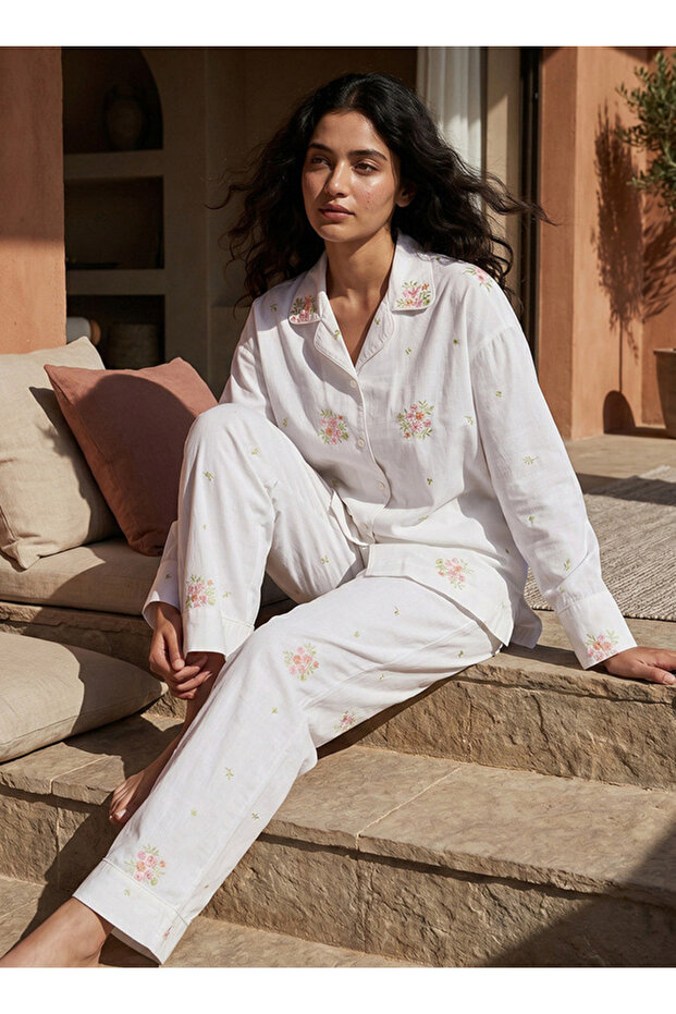 Intimates Pyjama Set Button-Down Shirt & Trousers