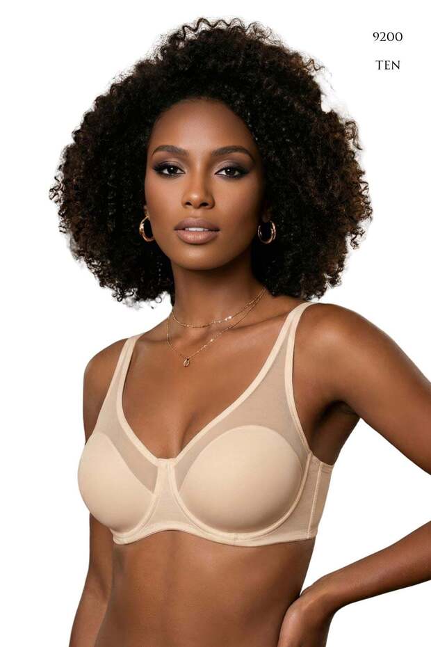 Women's Gathering Tulle Thin B-C Cup Bra 9200